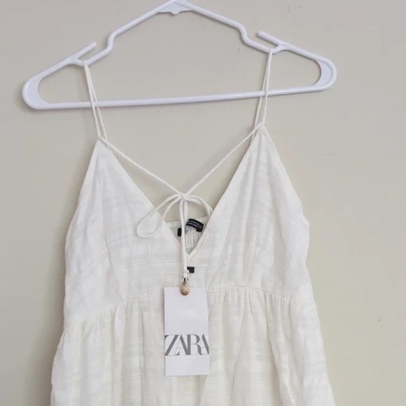 Zara White Maxi strappy slip dress M BNWT - Picture 4 of 5